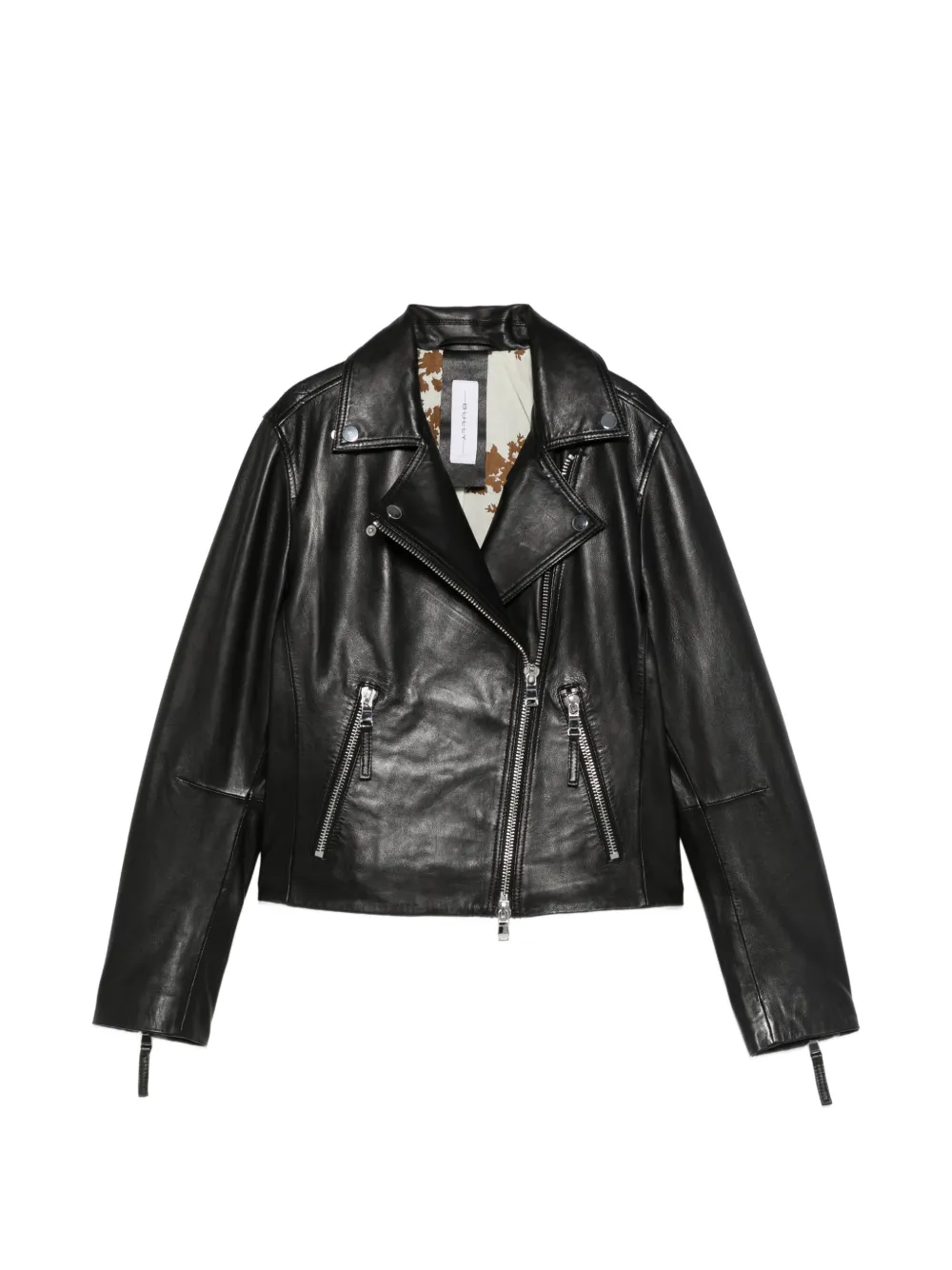 BULLY zip lambskin jacket - Schwarz