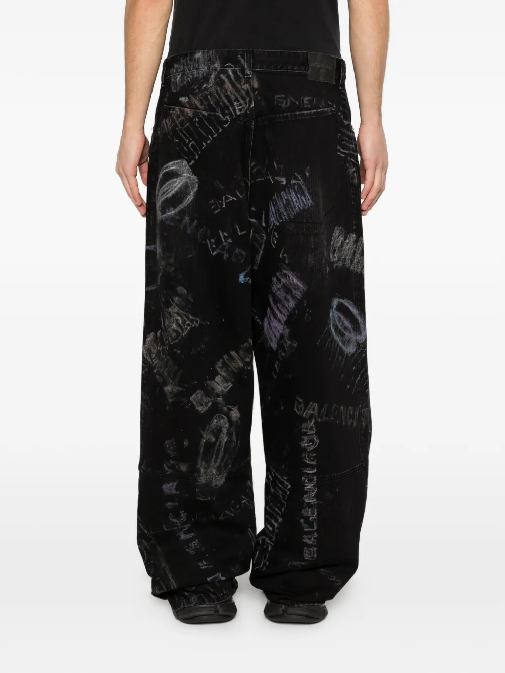 Balenciaga Katoenen broek met print Zwart