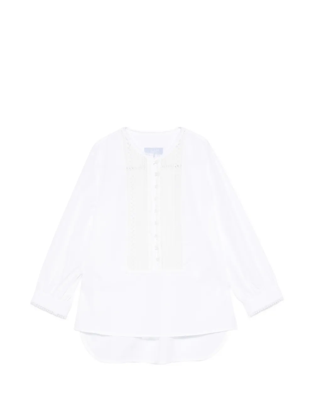 Seafarer Button Lace Blouse In White