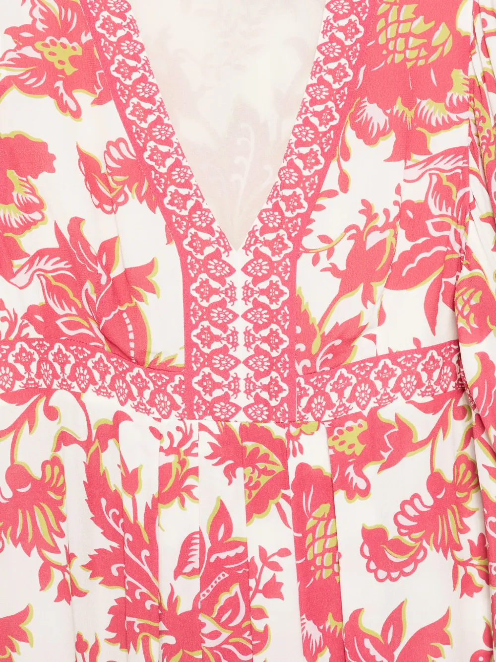 ETRO Jurk met bloemenprint en V-hals Roze