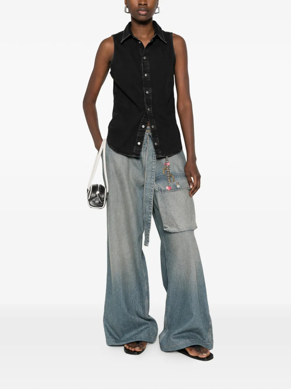  Diesel Sleeveless Denim Shirt - Black 