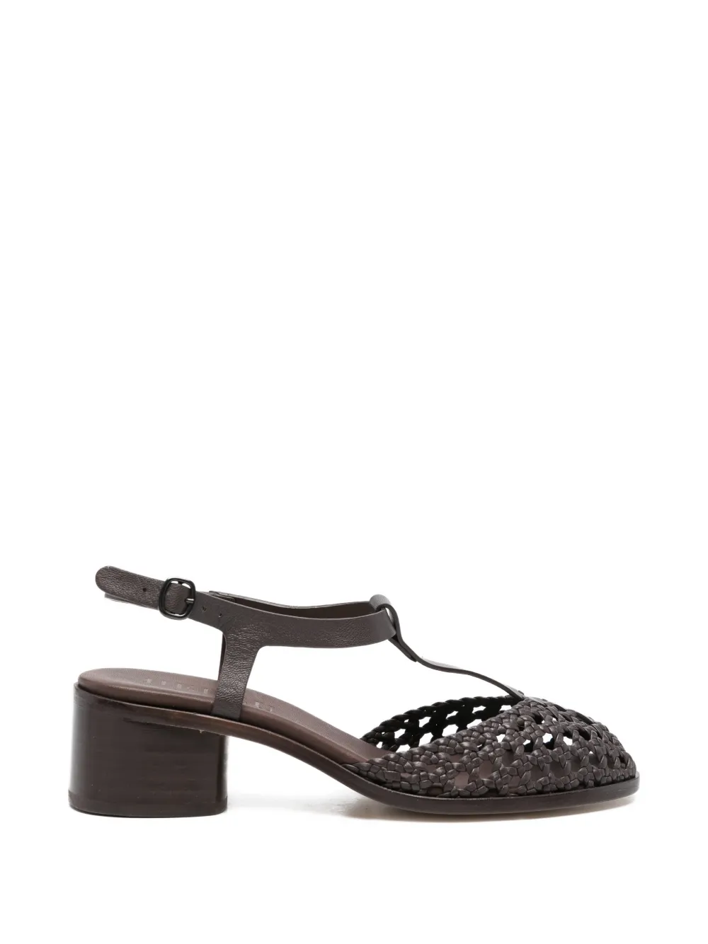 Hereu Geweven pumps met T-bandje Bruin