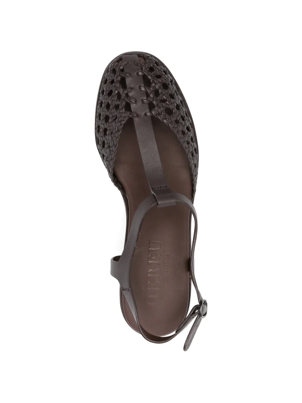 Hereu Geweven pumps met T-bandje Bruin