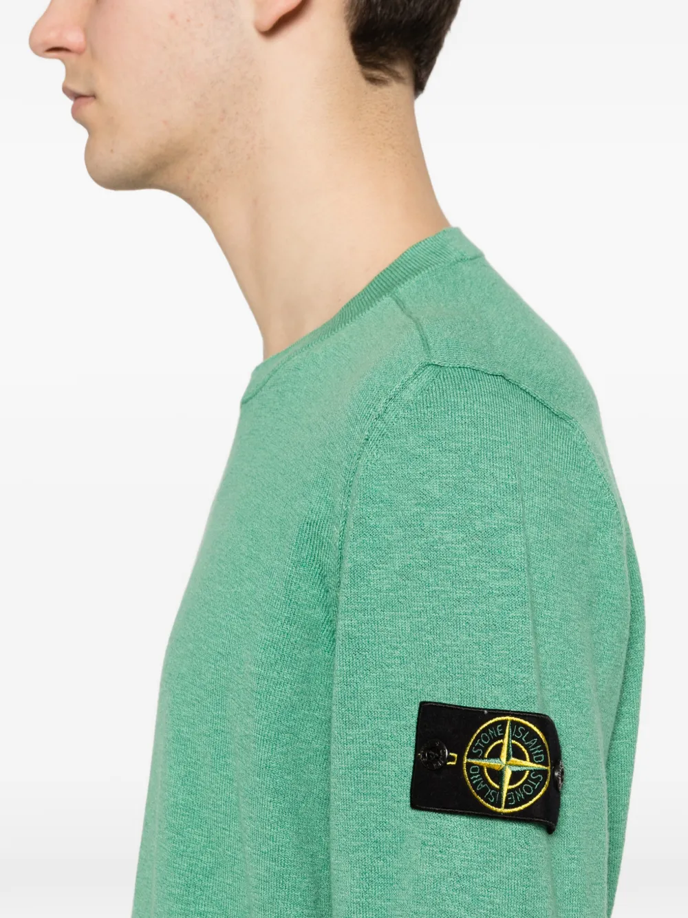 Stone Island 5100052 biologische katoenen en nylon trui Groen