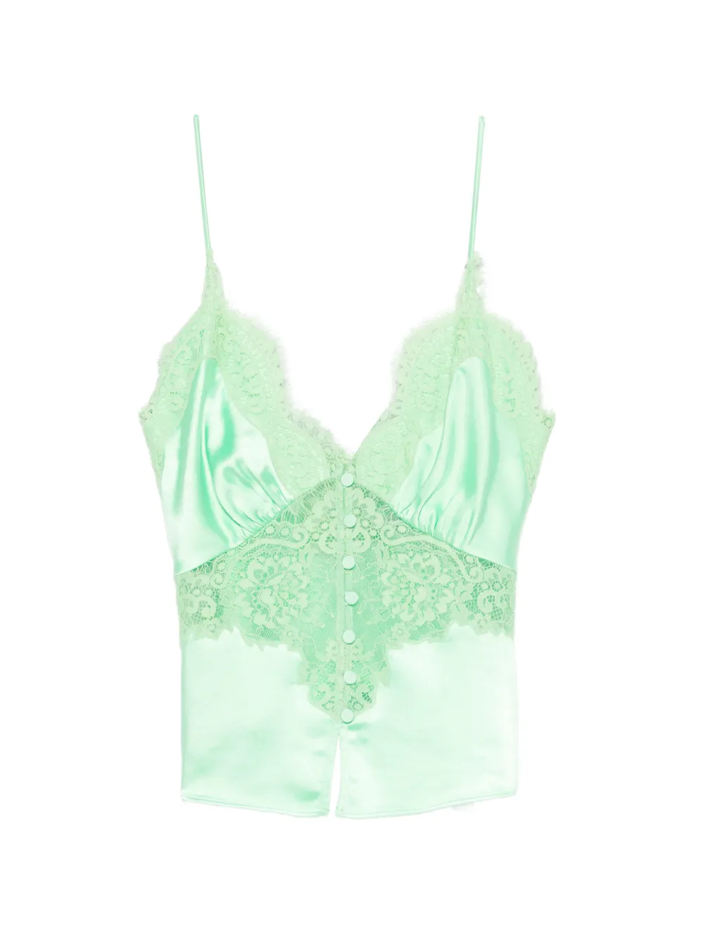 Self-Portrait lace buttoned top - Verde