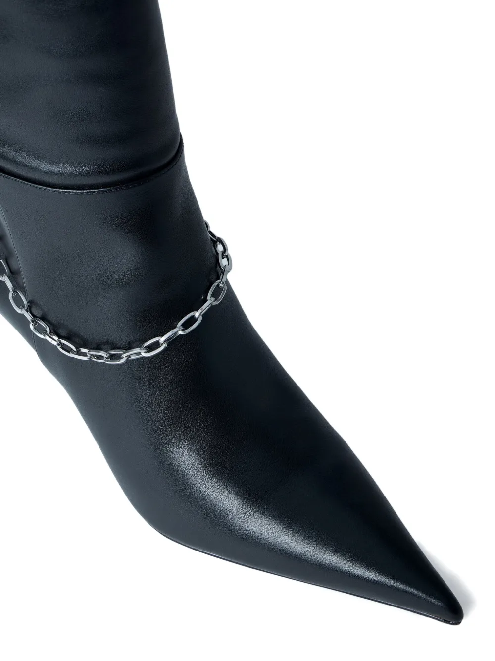 Alexander Wang Akila chain pointed leather boots Zwart