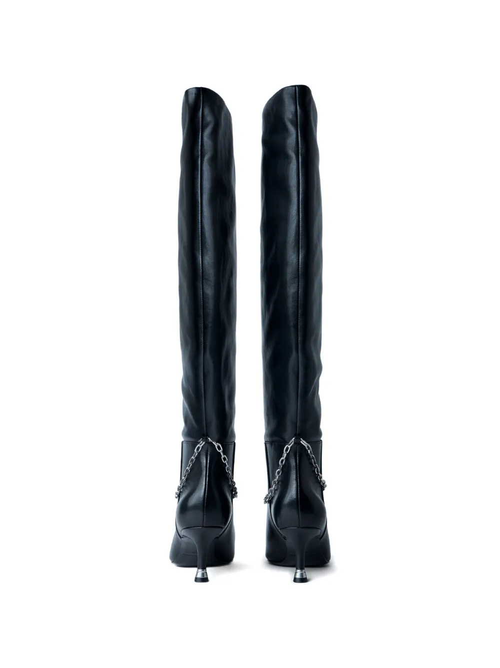 Alexander Wang Akila chain pointed leather boots Zwart