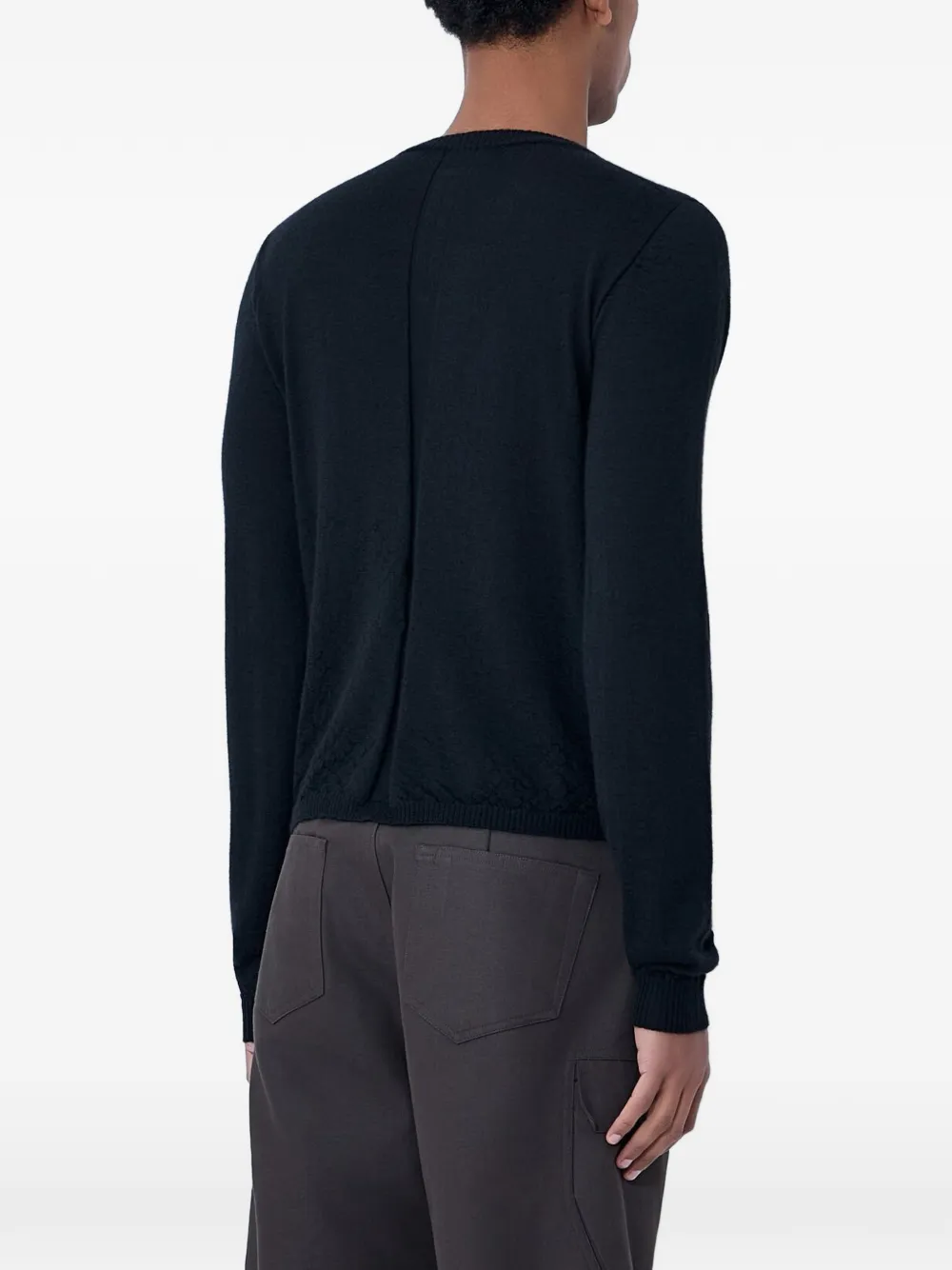 Rick Owens Geribbelde sweater met ronde hals Zwart
