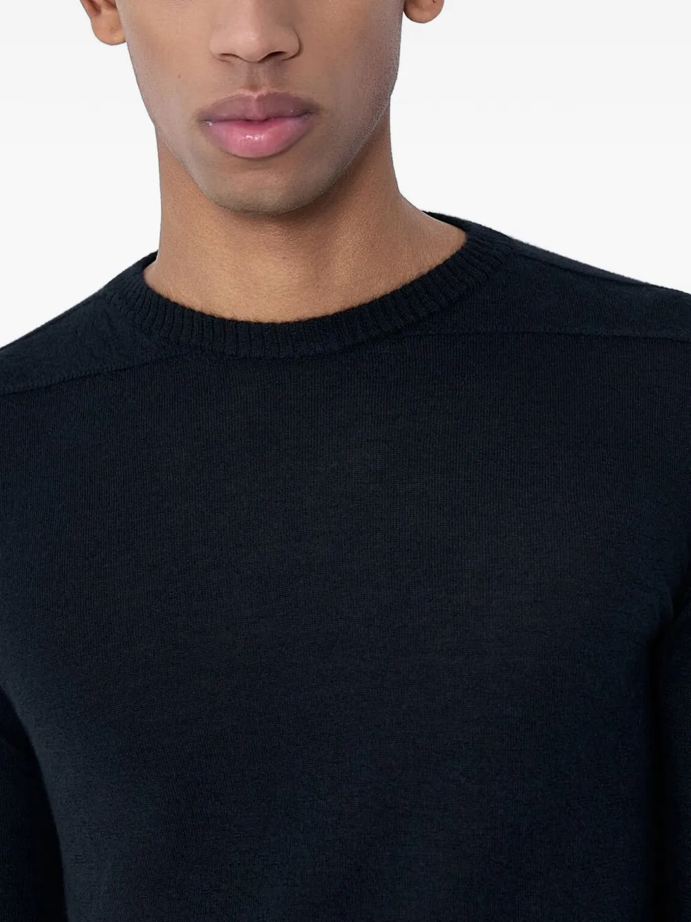 Rick Owens Geribbelde sweater met ronde hals Zwart