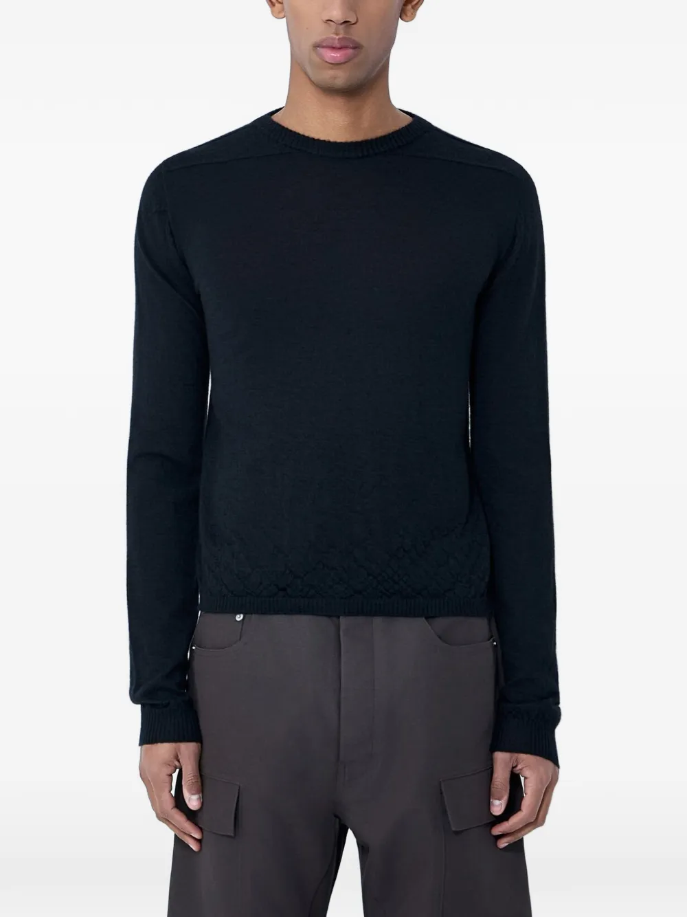 Rick Owens ribbed crew-neck sweater - Nero