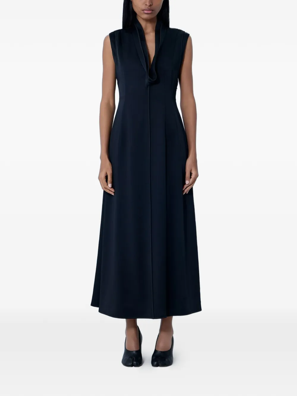 Jil Sander V-neck midi dress - Nero