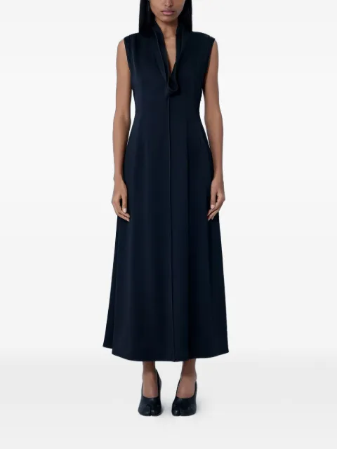 Jil Sander vestido midi con cuello en V