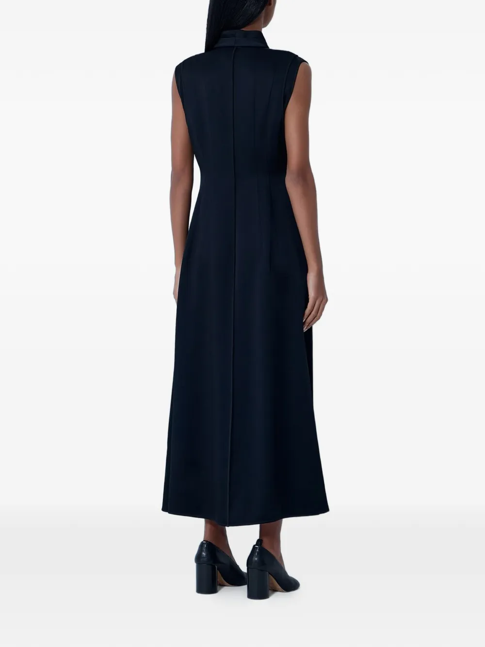 Jil Sander Midi-jurk met V-hals Zwart