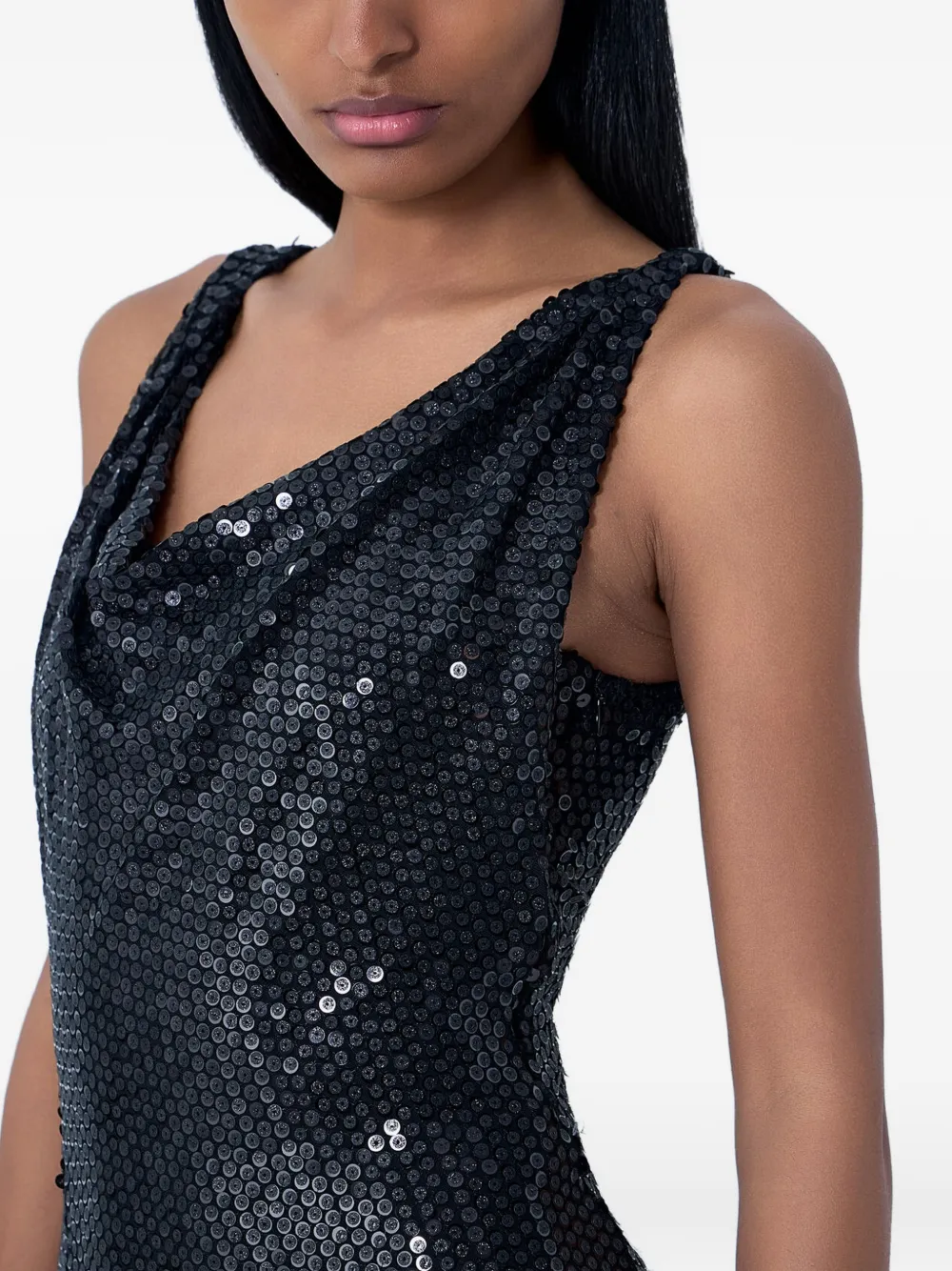 Vivienne Westwood Midi-jurk met pailletten en col Zwart