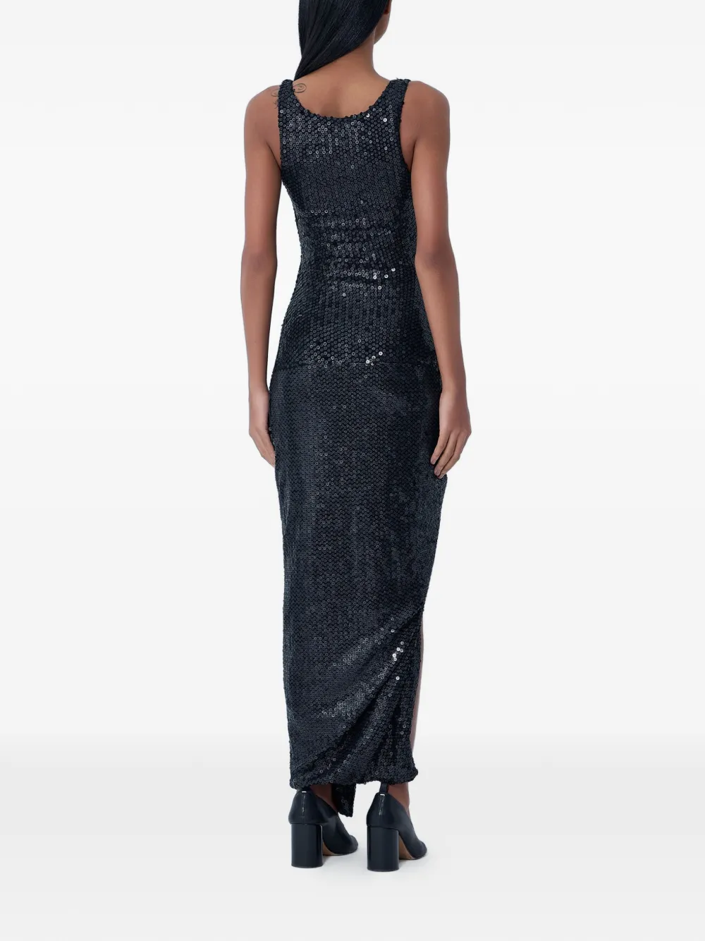 Vivienne Westwood Midi-jurk met pailletten en col Zwart