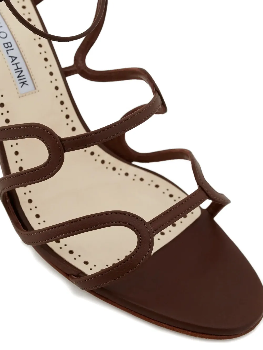 Manolo Blahnik Leren sandalen Bruin
