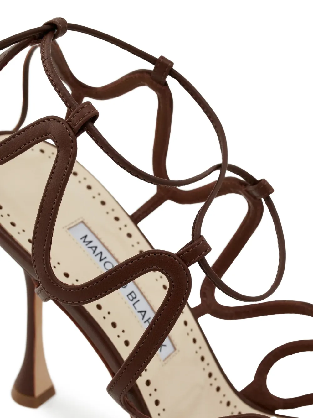 Manolo Blahnik Leren sandalen Bruin