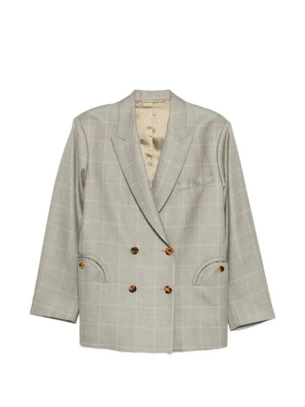 BLAZÉ Milano Check Double-breasted Jacket in Grey