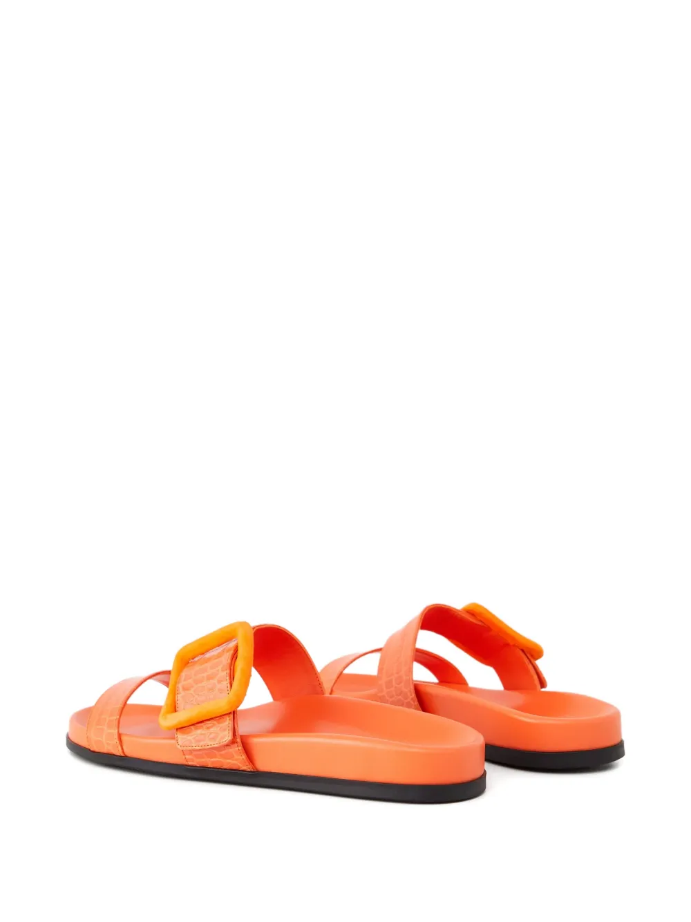 Manolo Blahnik Sandalen met gesp en diereneffect Oranje