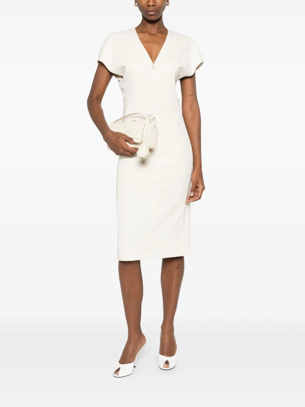 Patrizia Pepe Jurk met korte mouwen Beige