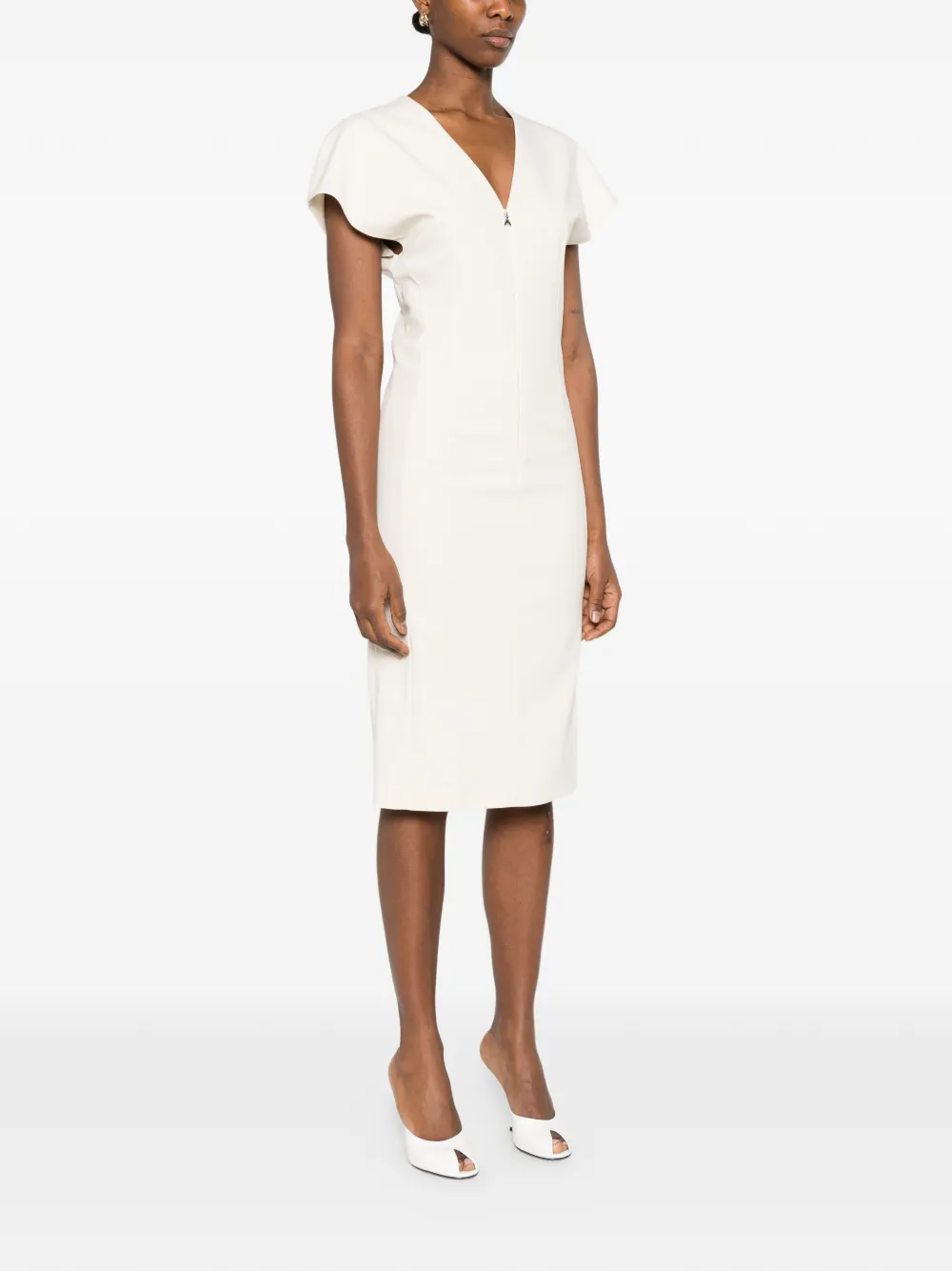 Patrizia Pepe Jurk met korte mouwen Beige