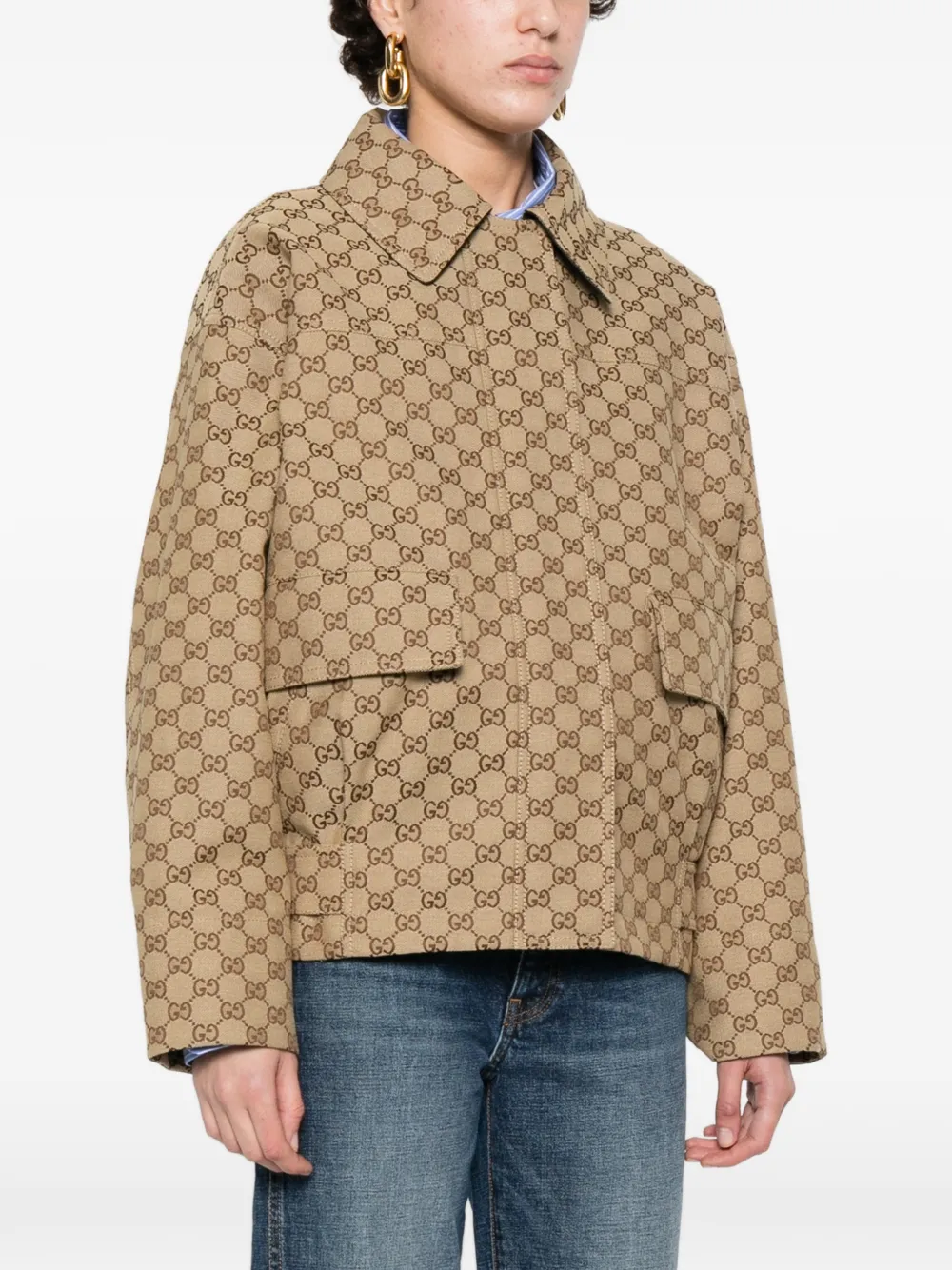  Gucci Logo-monogram Jacket - Neutrals 