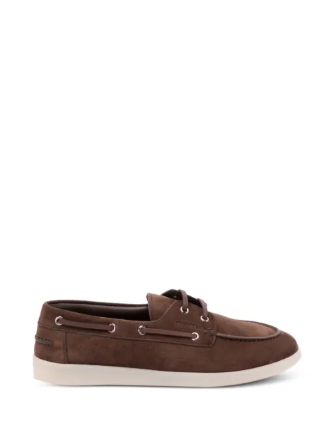Prada leather boat shoes