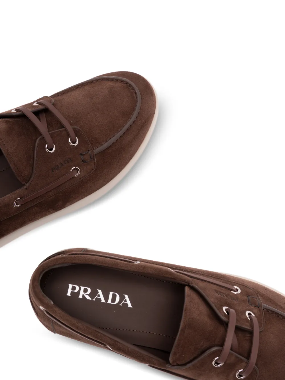 Prada Leren bootschoenen Bruin