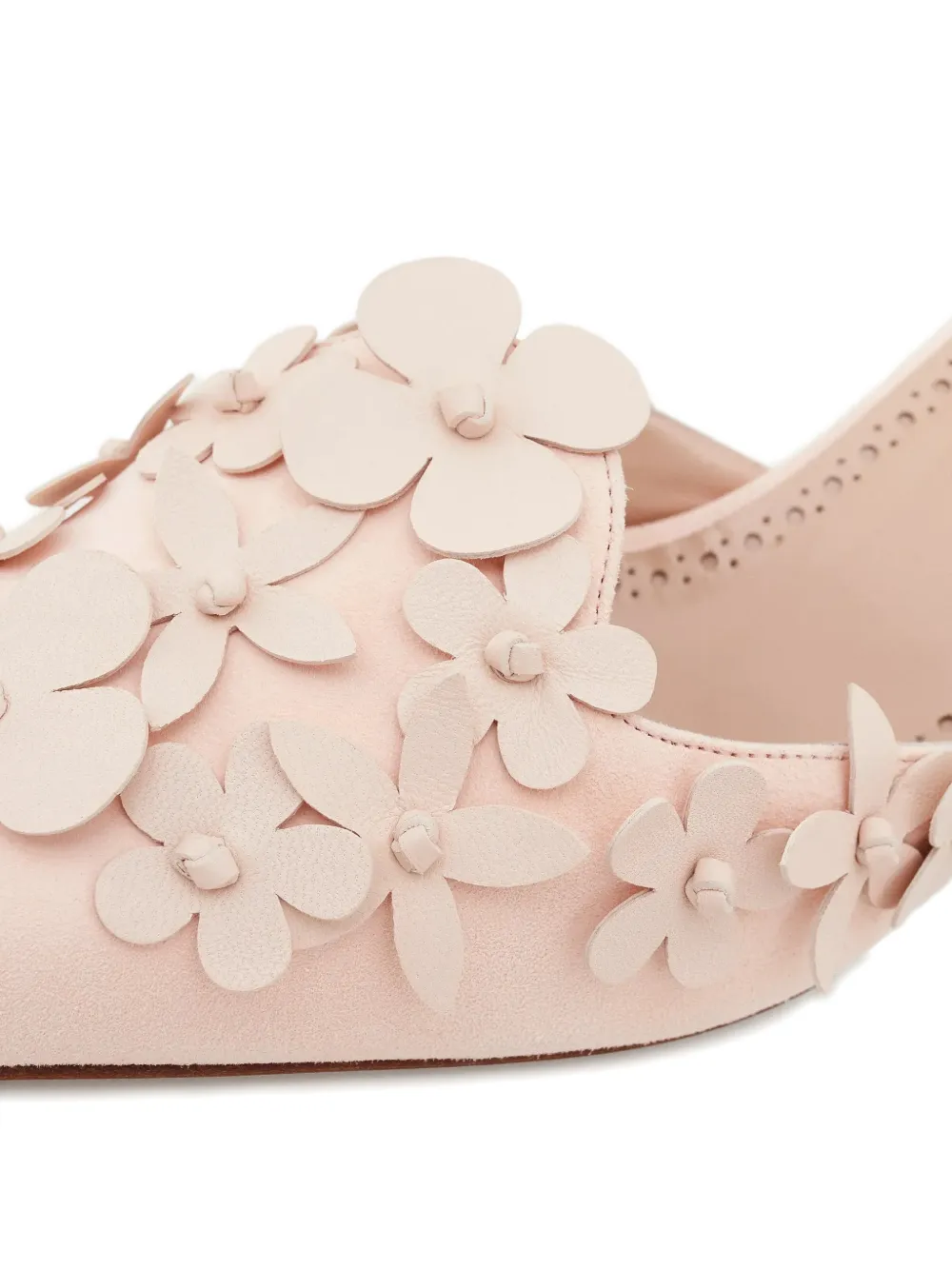 Manolo Blahnik Harnes suède muiltjes met bloemendetail Roze