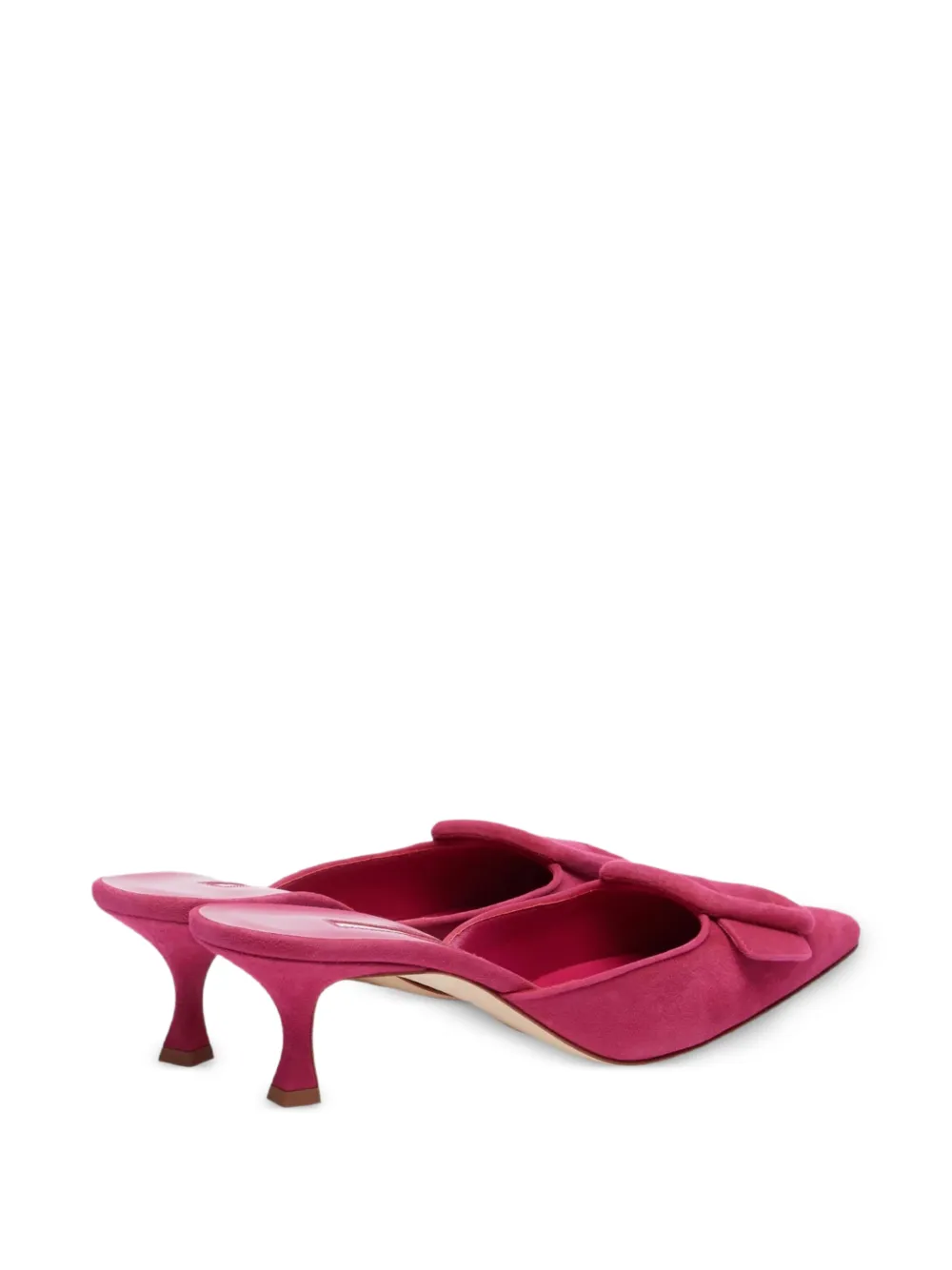 Manolo Blahnik Maysale muiltjes met vierkante gesp en puntige neus Roze