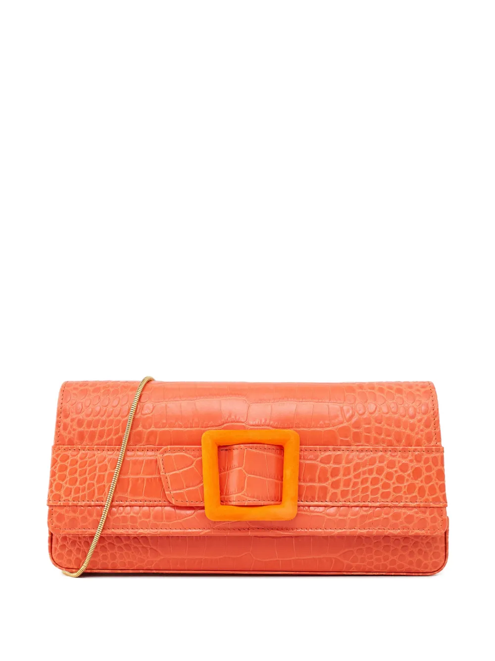 Manolo Blahnik Clutch Maygot con effetto coccodrillo - Arancione