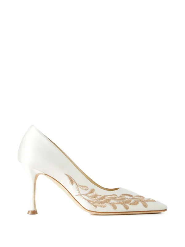 Manolo Blahnik Rabata ポインテッドトゥ パンプス | ホワイト