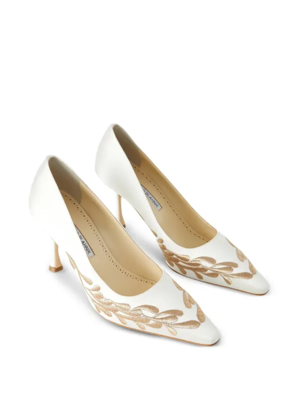 Manolo Blahnik Rabata ポインテッドトゥ パンプス | ホワイト