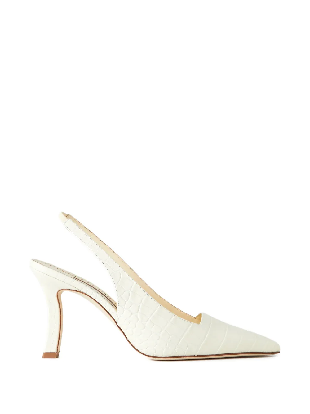 Manolo Blahnik Moirasli pumps met puntige neus Wit