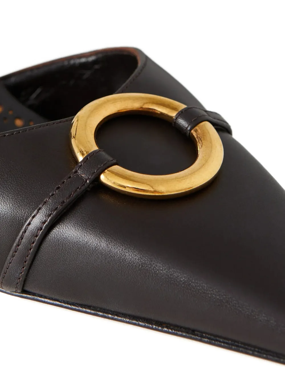 Manolo Blahnik Querelle pumps met puntige neus en enkelbandje Bruin