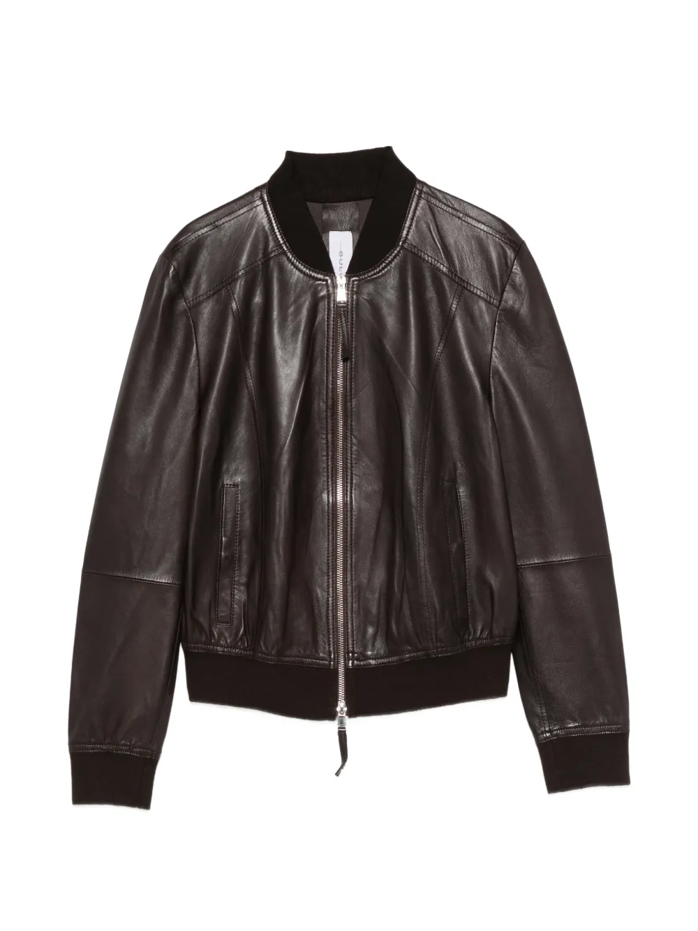 BULLY panelled lambskin jacket - Marrone