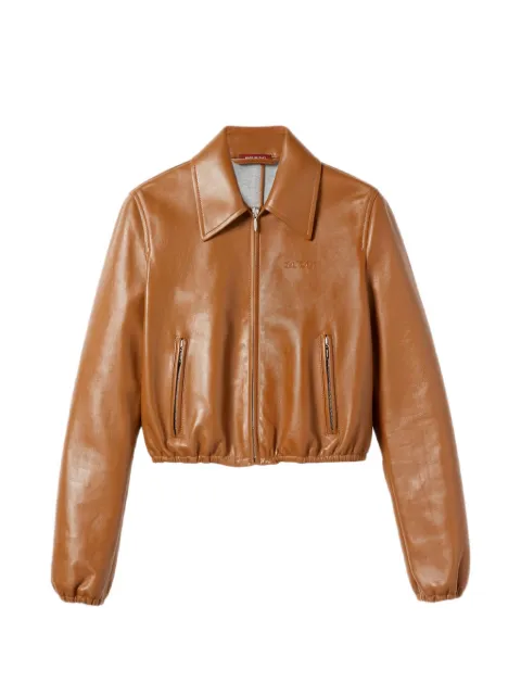 Gucci zipped leather jacket
