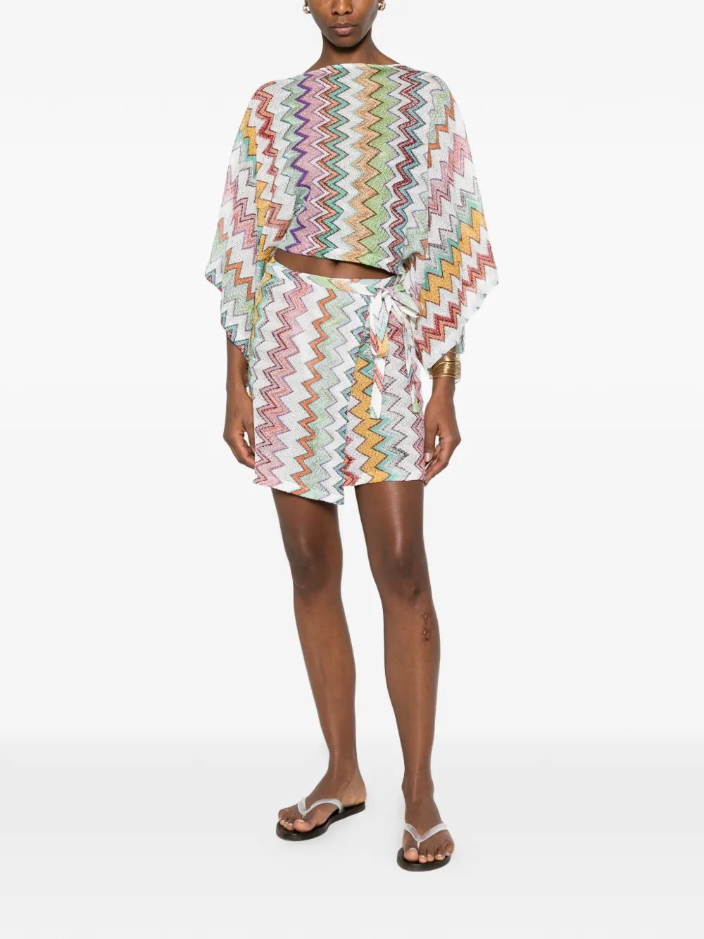  Missoni Zigzag-pattern Mini Skirt - White 