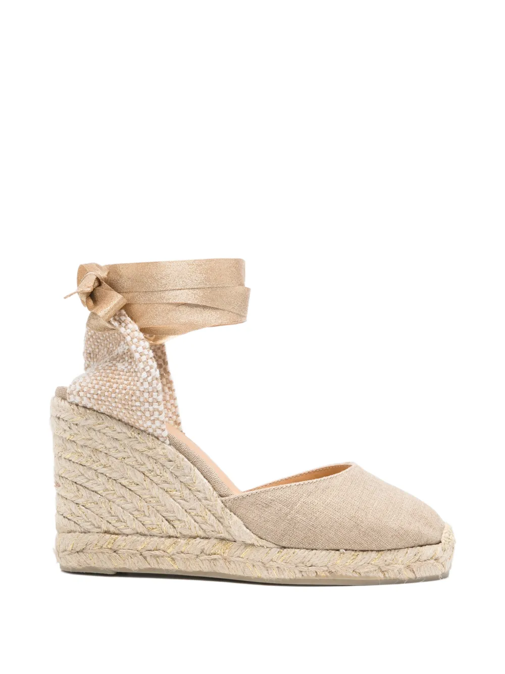 Castañer Carina tie-fastening wedge espadrilles - Toni neutri
