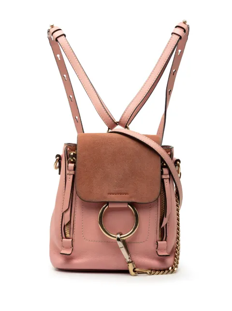 Chloé Pre-Owned 2010-2025 Mini Calfskin and Suede Faye backpack