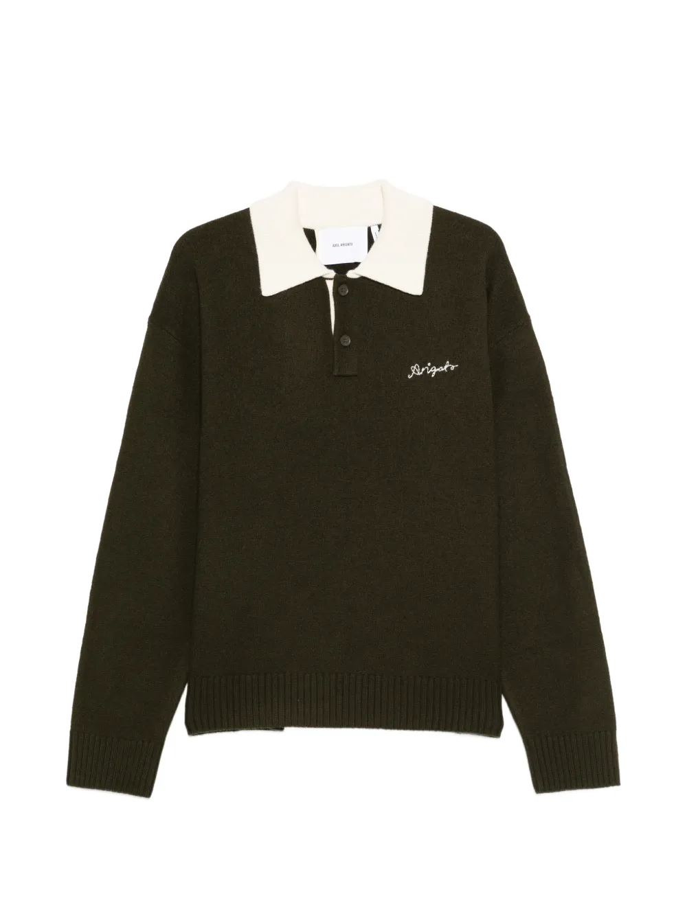 Axel Arigato long-sleeve polo sweater - Verde