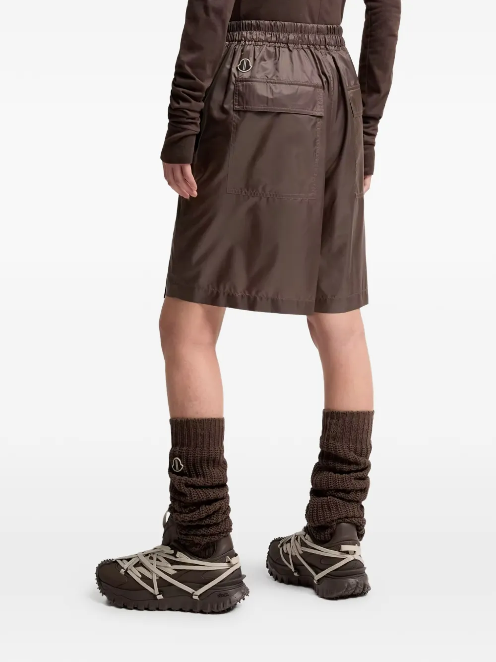  Moncler + Rick Owens Kiltshorts Drawstring Skort - Brown 
