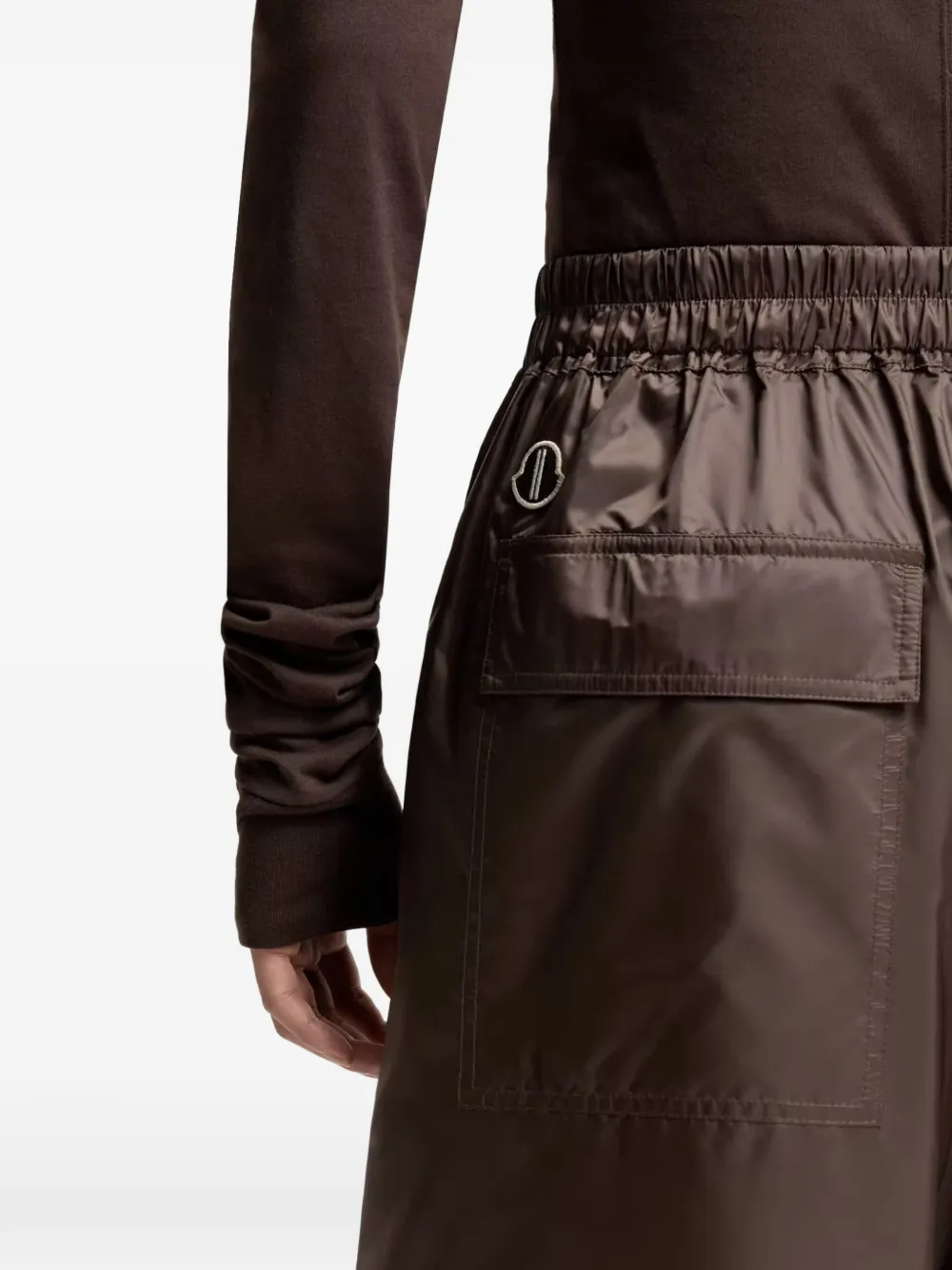  Moncler + Rick Owens Kiltshorts Drawstring Skort - Brown 