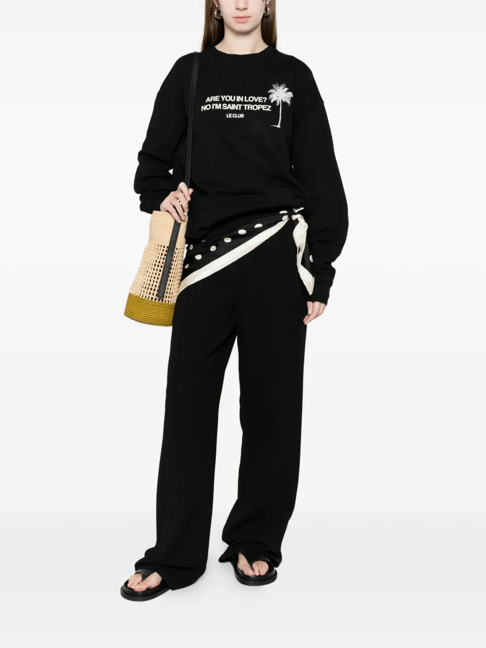  Elite Palm Print Sweatshirt - Black 