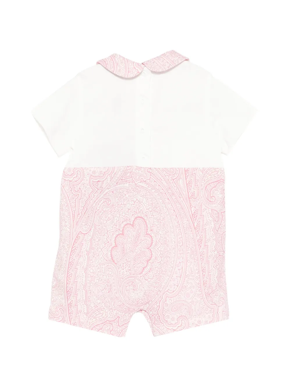 ETRO KIDS Tweedelig romperset met kraag met paisley-print Roze