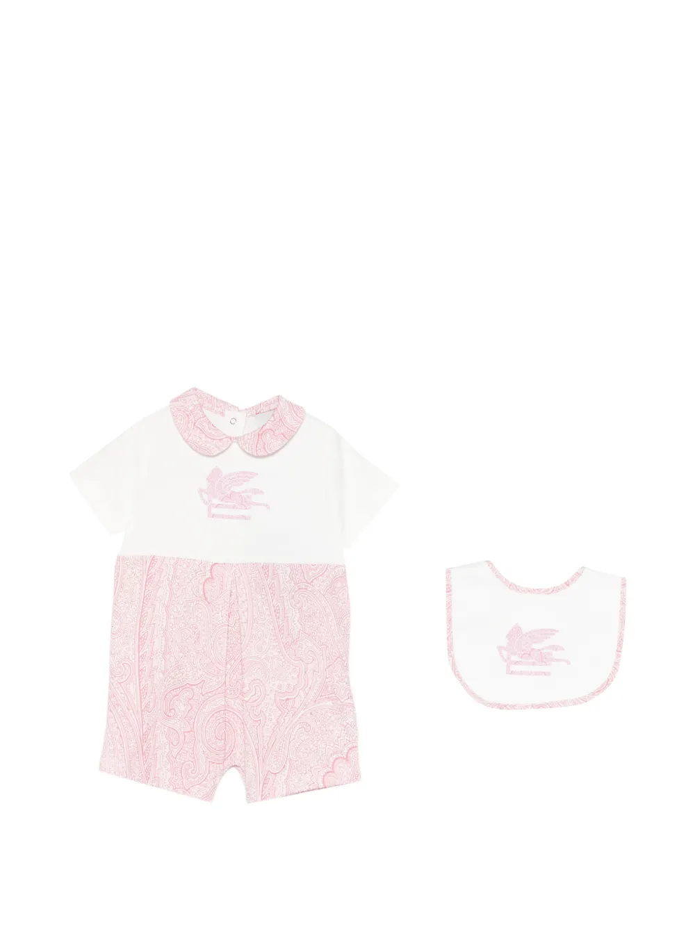ETRO KIDS paisley collared shortie babywear set of two - Rosa