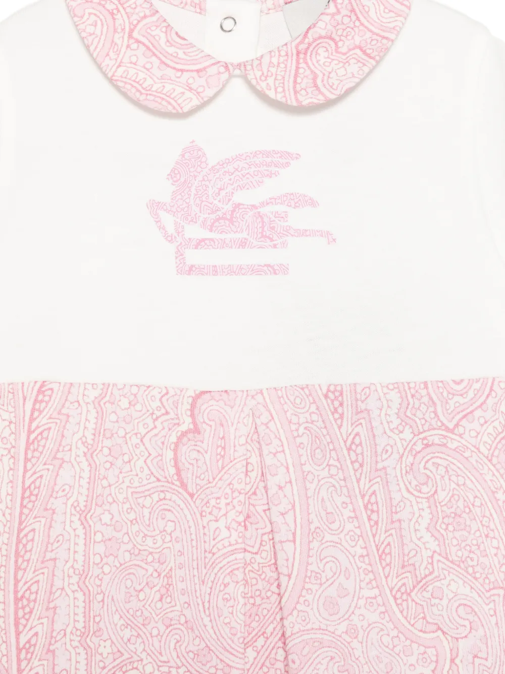 ETRO KIDS Tweedelig romperset met kraag met paisley-print Roze