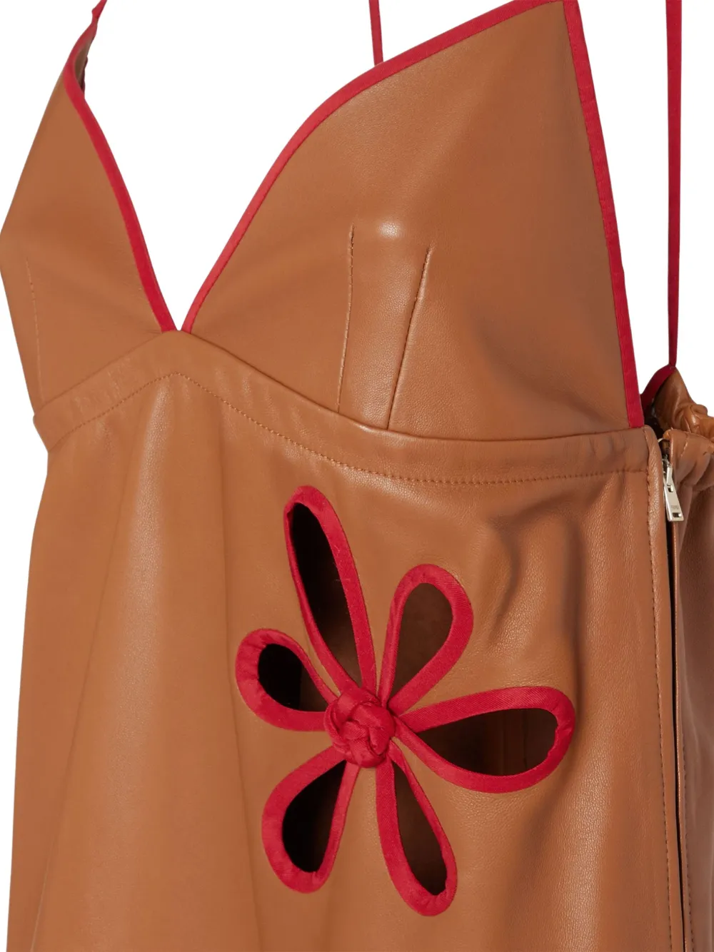 FENDI Jurk met bloemen applicatie Bruin