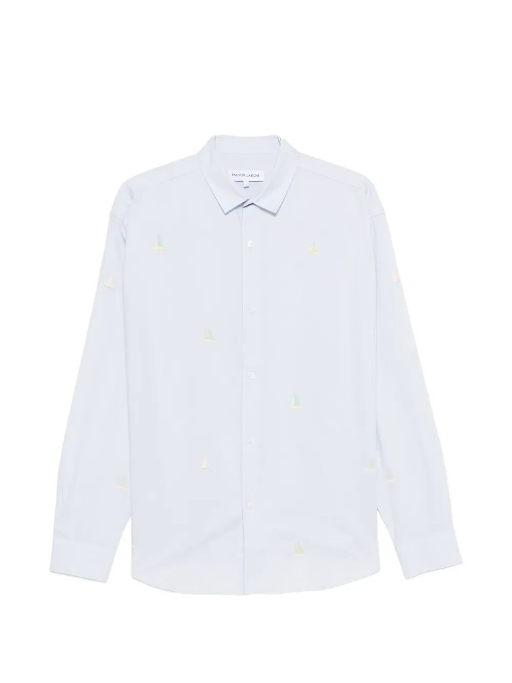 Maison Labiche Breteuil sailboat-embroidered shirt - Blu