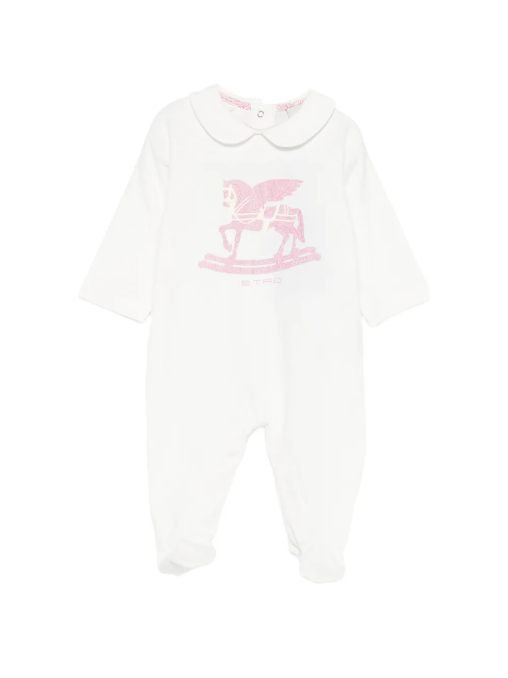 ETRO KIDS rocking-horse print babygrow set of three - Bianco